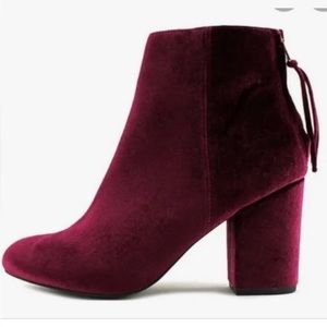 Steve Madden red velvet booties